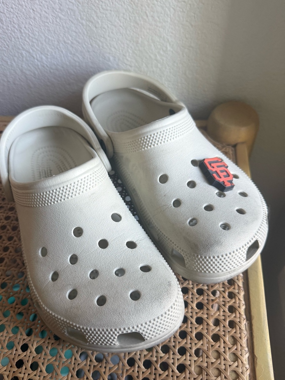 Cream Crocs